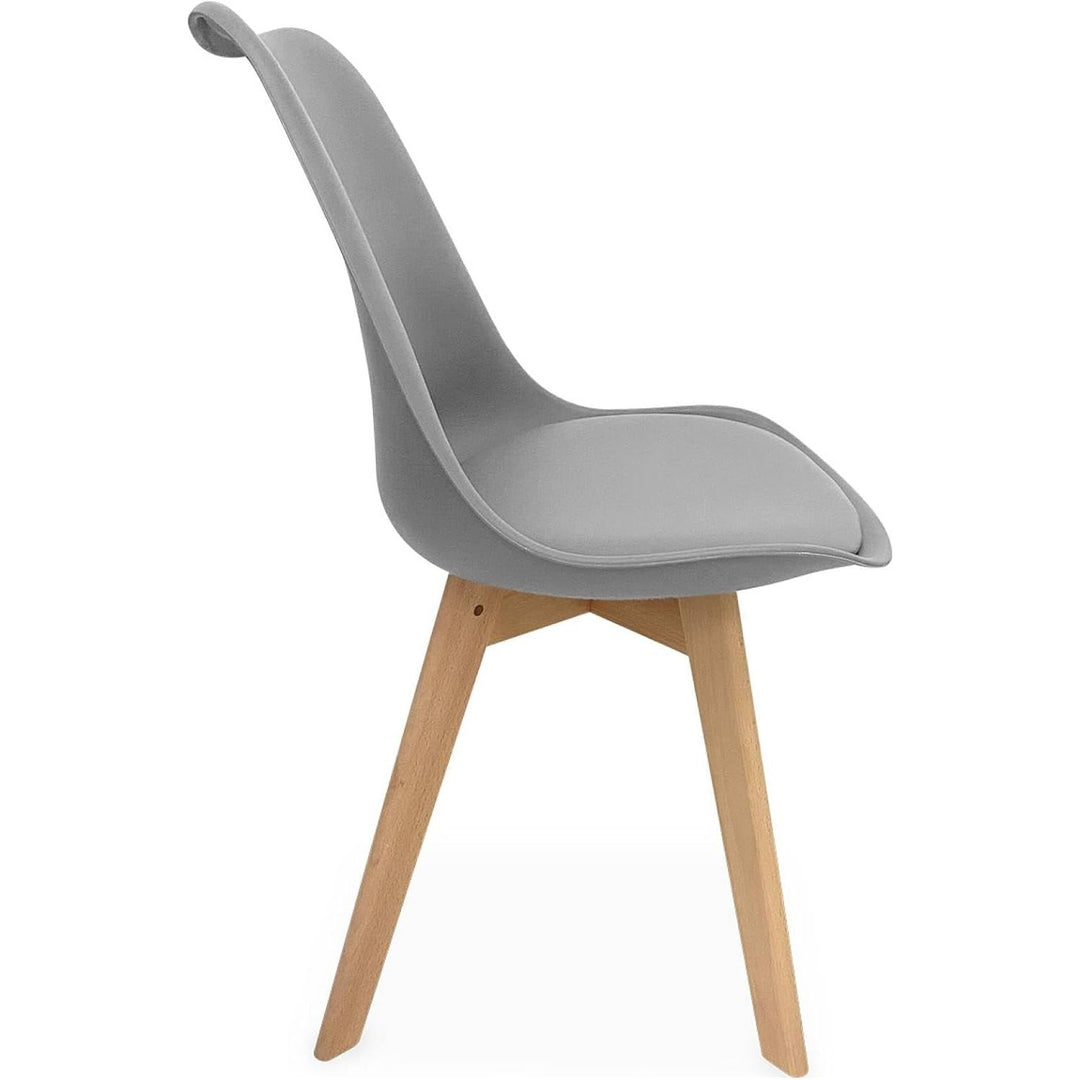 Alice'S Home - Lot De 4 Chaises Scandinaves. Pieds Bois De Hêtre. Chaises 1 Place. Gris | Designix - Amazon    - https://designix.fr/