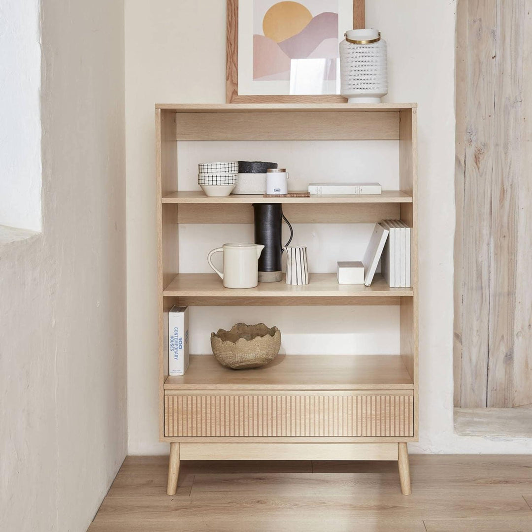 Alice'S Home - Etagère Bibliothèque. Décor Bois - 3 Niveaux - 1 Tiroir - Linear | Designix - Amazon    - https://designix.fr/