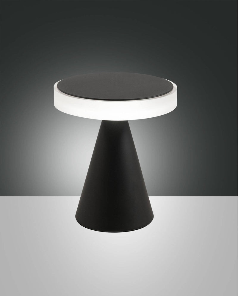 Lampe à poser Neutra noire, Ø 17 cm