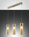 Suspension Sintesi 3 lumières ambrée