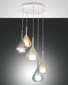 Suspension Lila 5 lumières ambrée