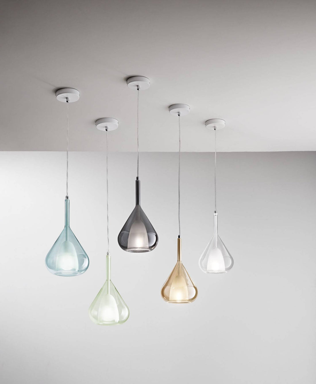 Suspension Lila 5 lumières ambrée