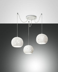 Suspension Corvara 3 lumières blanche