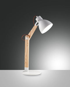 Lampe à poser Sveva blanche, bois