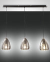 Suspension Britton 3 lumières grise