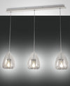 Suspension Britton 3 lumières transparente