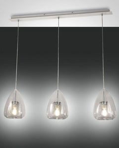Suspension Britton 3 lumières transparente