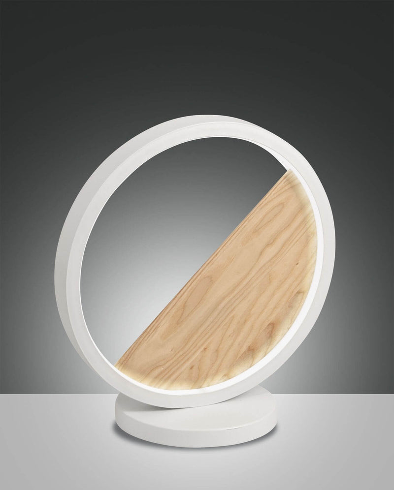 Lampe à poser Pierre blanche, bois