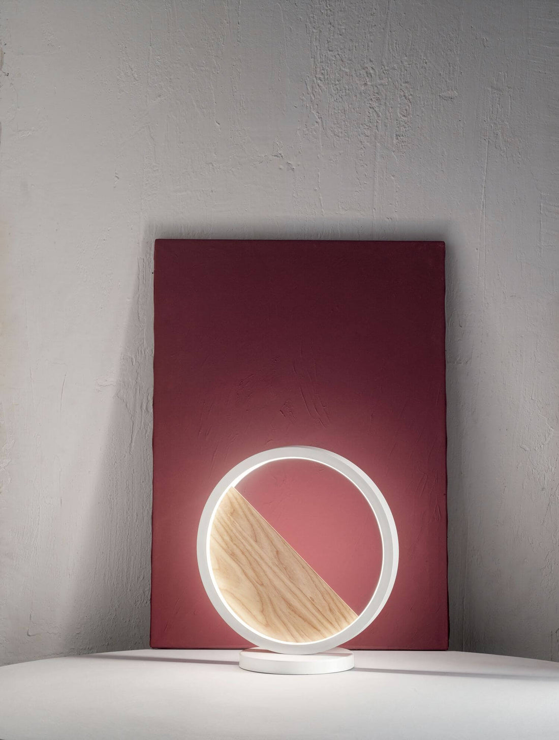Lampe à poser Pierre blanche, bois
