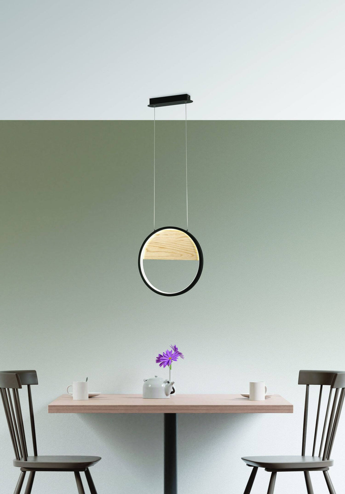 Suspension Pierre noire, bois