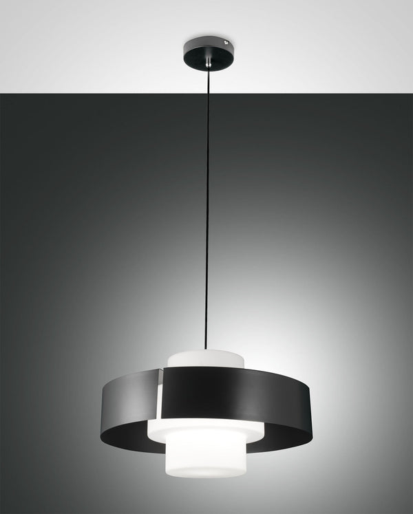 Suspension Loto anthracite, verre