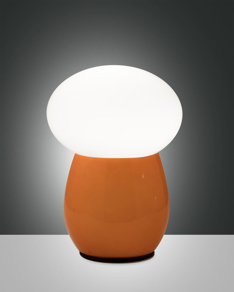 Lampe à poser Freddy ambrée, verre