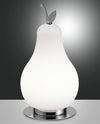 Lampe à poser Wilma blanche et chromée, verre