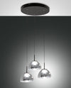 Suspension Lucille grise et transparente, verre (3764-47-126)