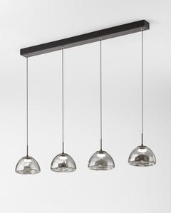 Suspension Lucille grise et transparente, verre (3764-48-126)