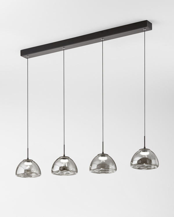 Suspension Lucille grise et transparente, verre (3764-48-126)