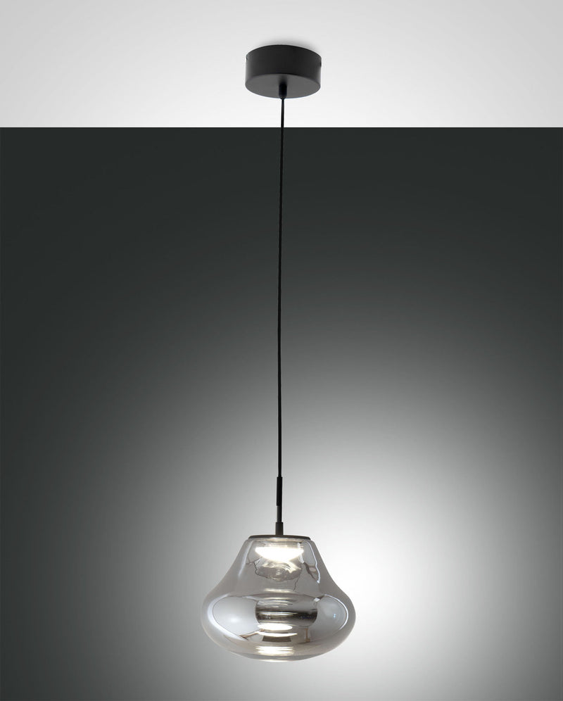 Suspension Deva grise et transparente, verre (3774-40-126)
