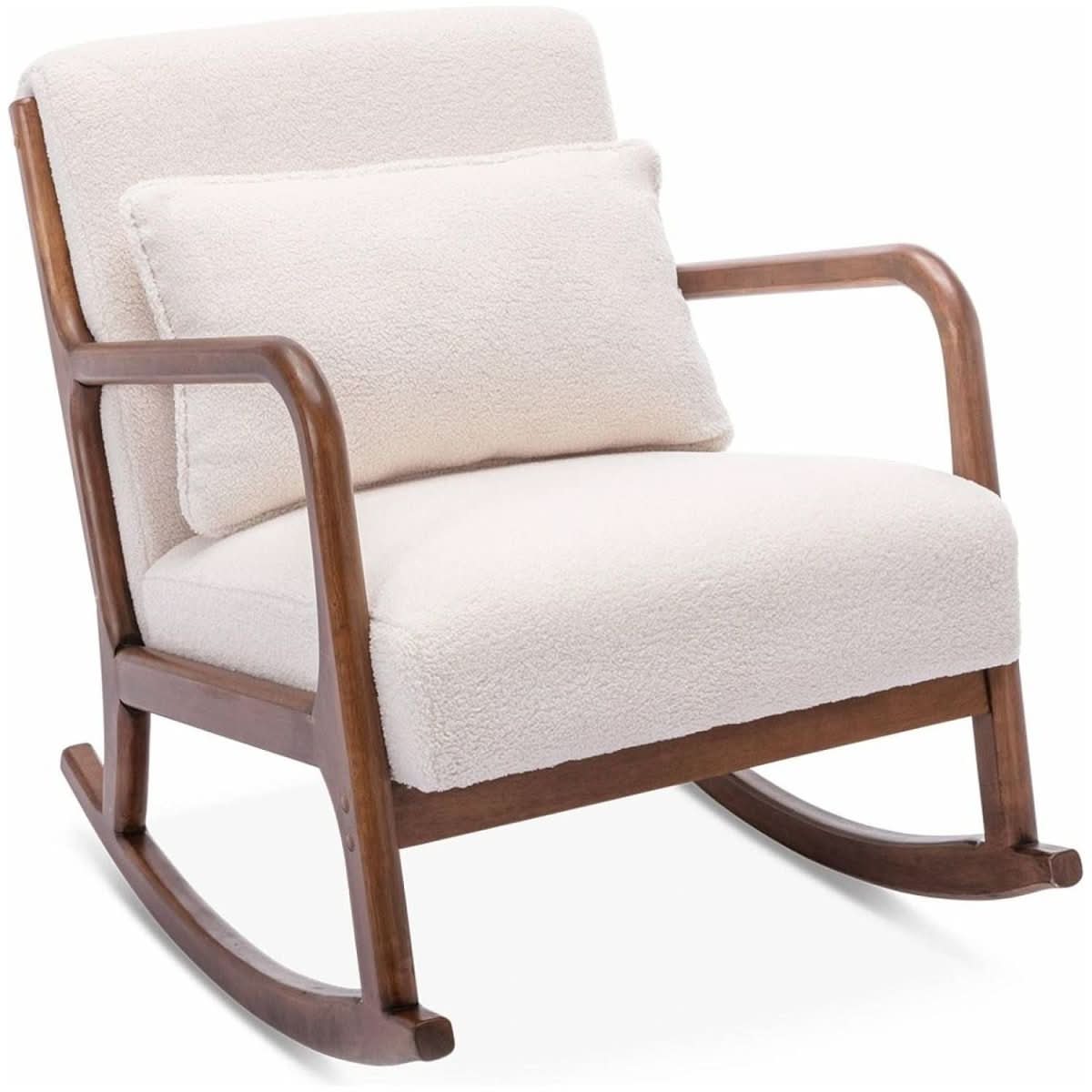 Fauteuil Bascule Bouclettes Blanches | Spruce - Designix Fauteuil