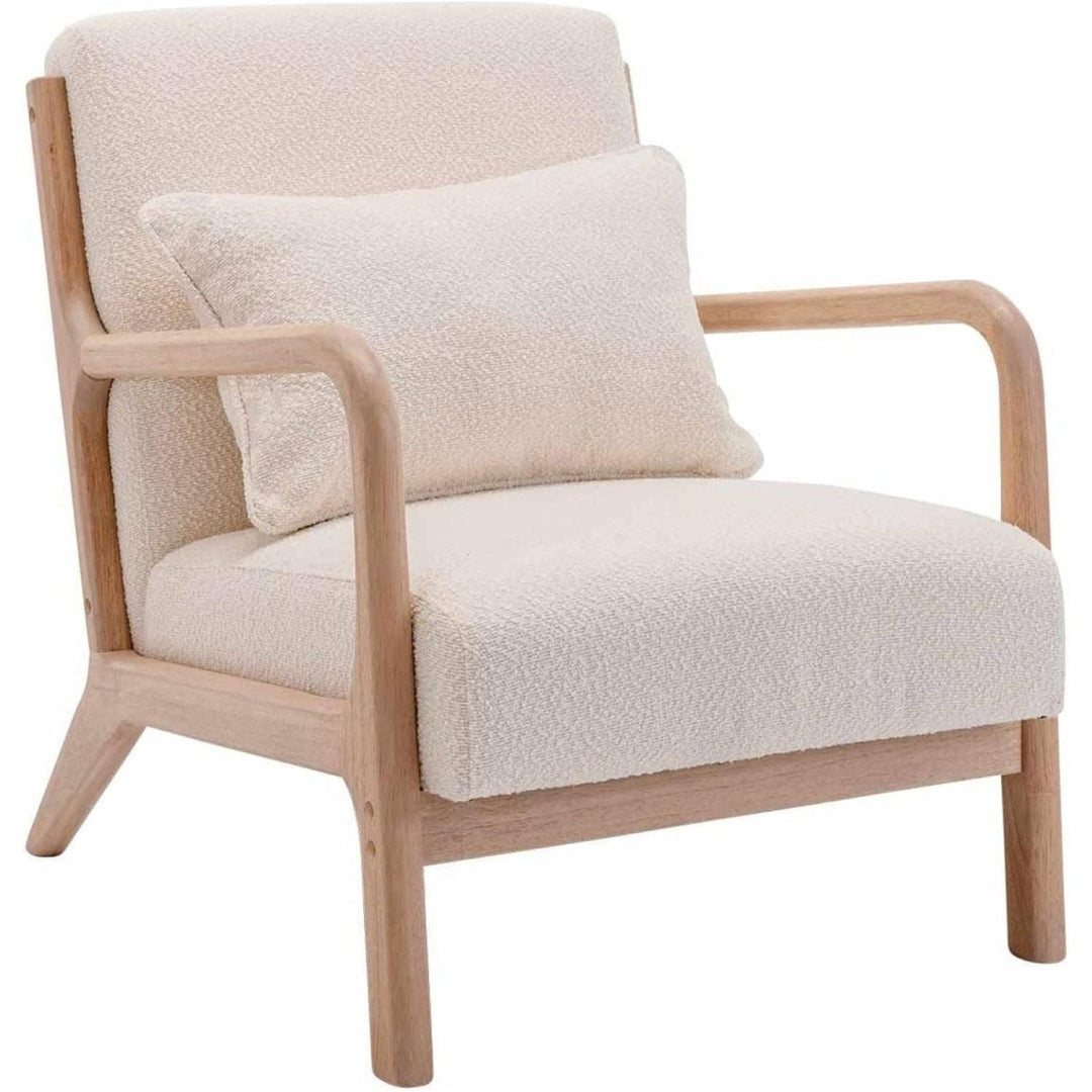 Fauteuil Bouclette Bois Scandinave | Reef - Designix Fauteuil