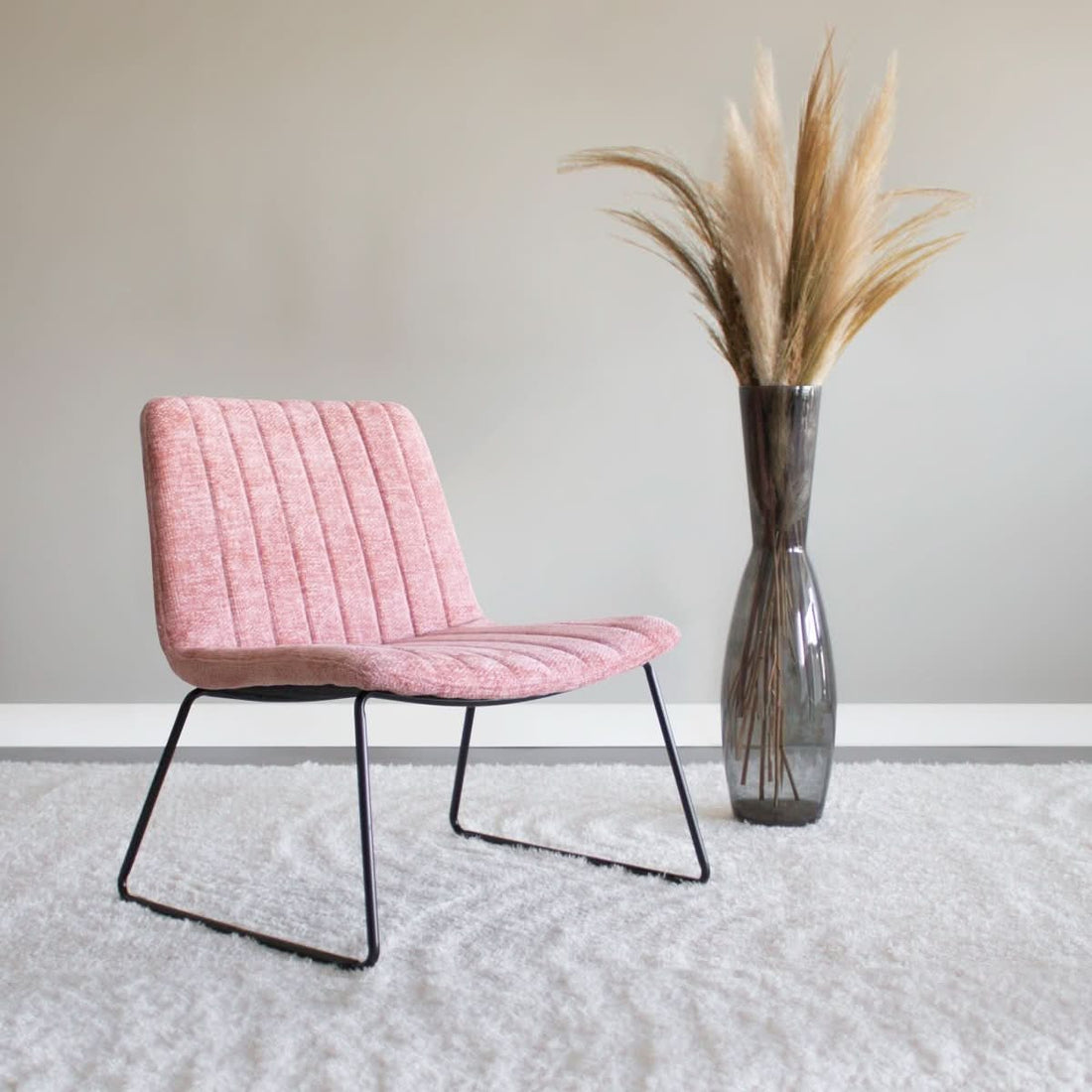 Fauteuil Chenille Rose Design Confort Serein | ULIN