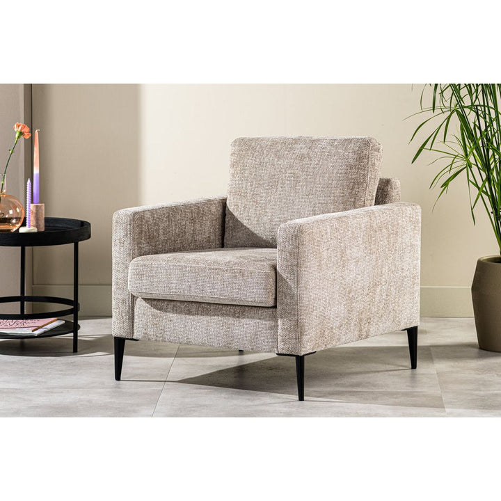 Fauteuil Confortable en Tissu | Élégance Champagne - Designix Fauteuil