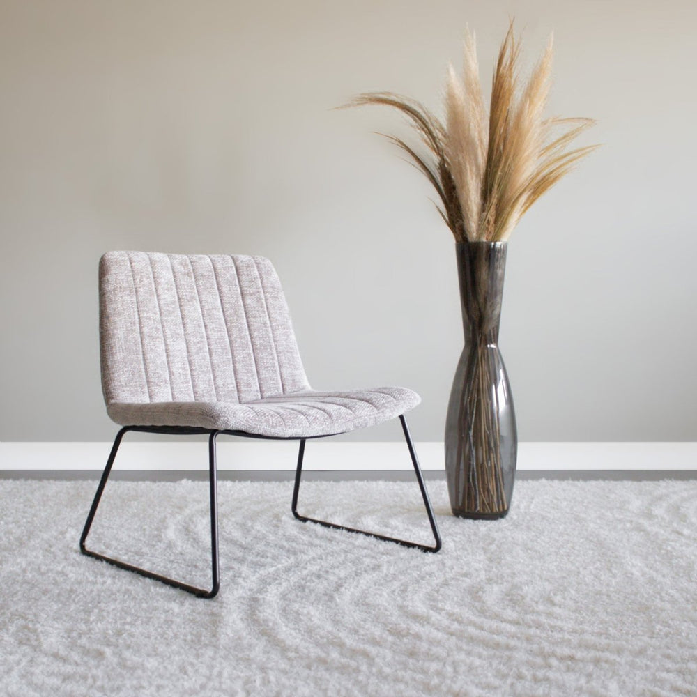 Fauteuil en Chenille Design Moderne Avec Dossier Vertical | LUMA - Designix