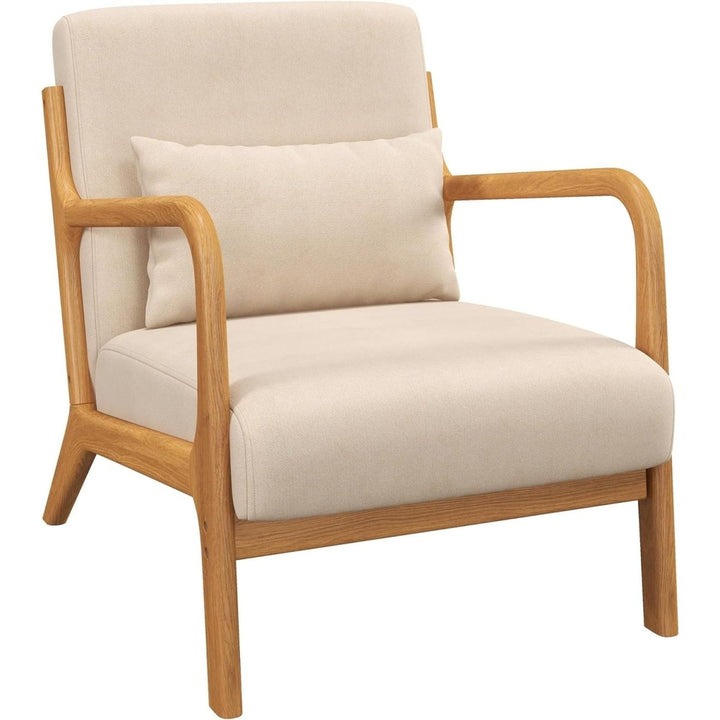 Fauteuil Lounge Bois Velours Beige | Poise - Designix Fauteuil Beige