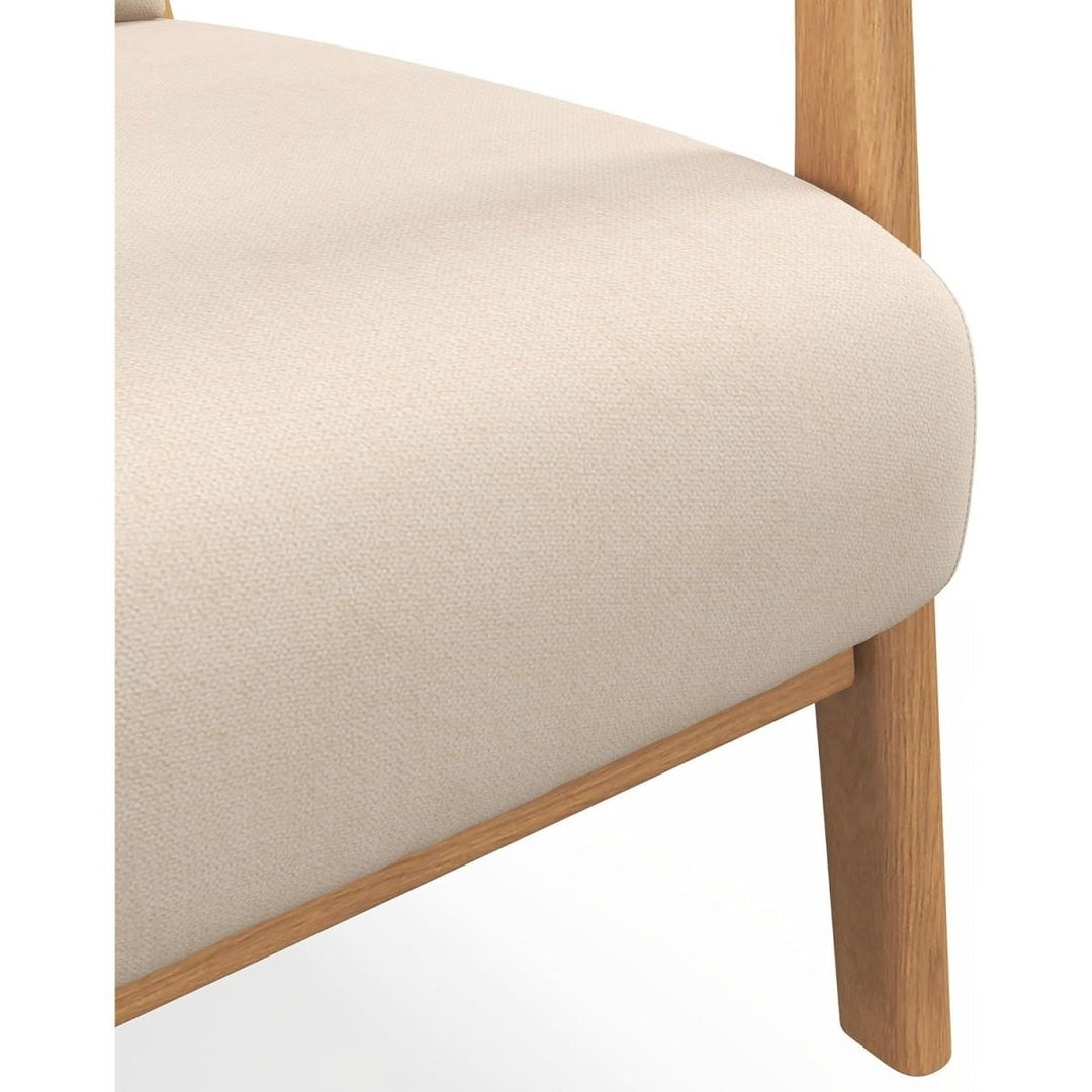 Fauteuil Lounge Bois Velours Beige | Poise - Designix Fauteuil Beige