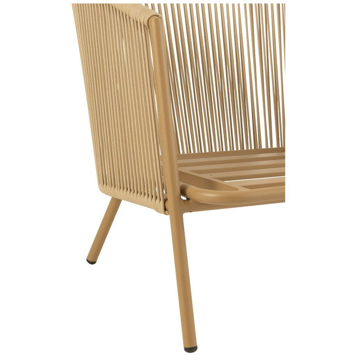 Fauteuil Métal Corde Beige | Tine - Designix Fauteuil