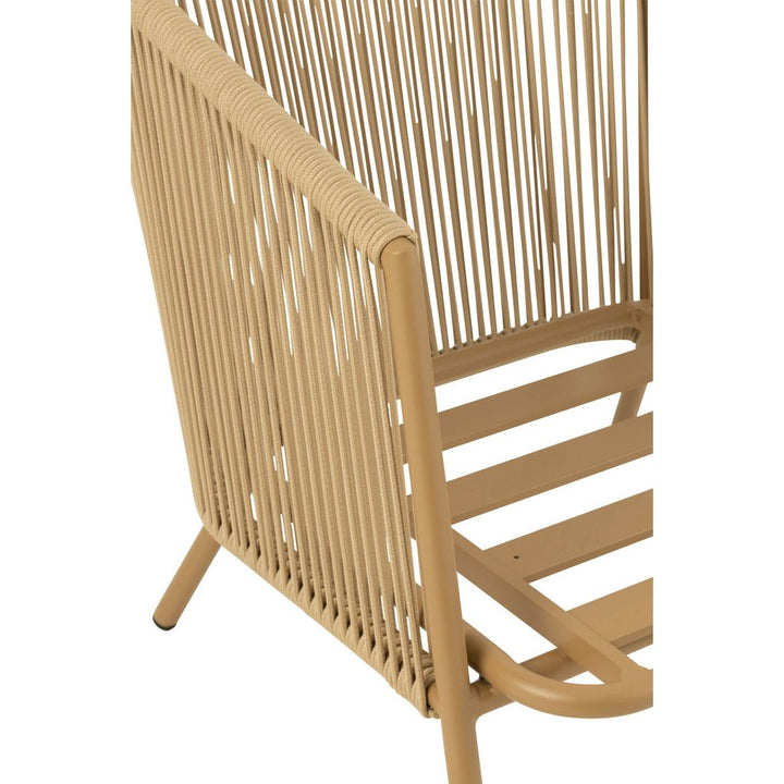 Fauteuil Métal Corde Beige | Tine - Designix Fauteuil