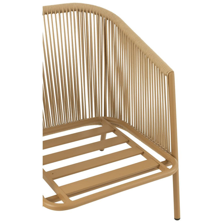 Fauteuil Métal Corde Beige | Tine - Designix Fauteuil