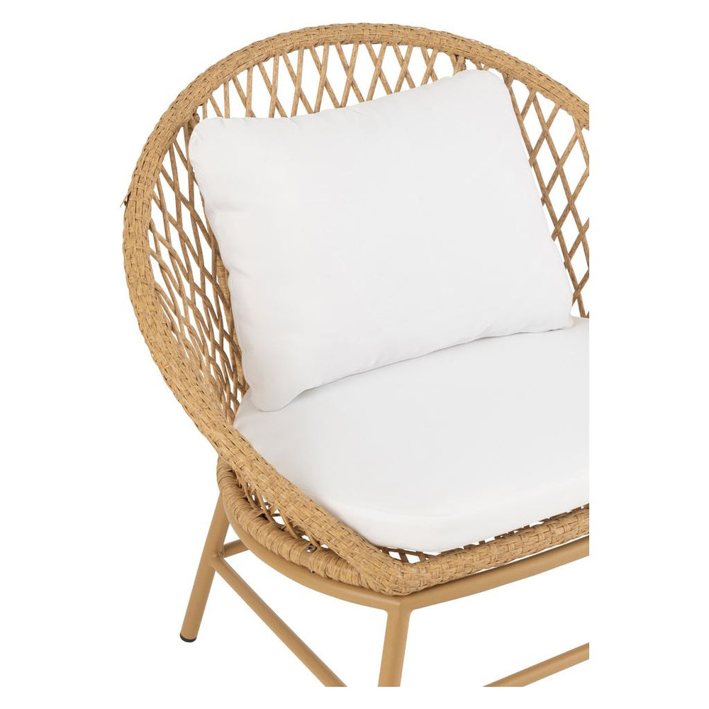 Fauteuil Métal Roseau Beige | Mony - Designix Fauteuil