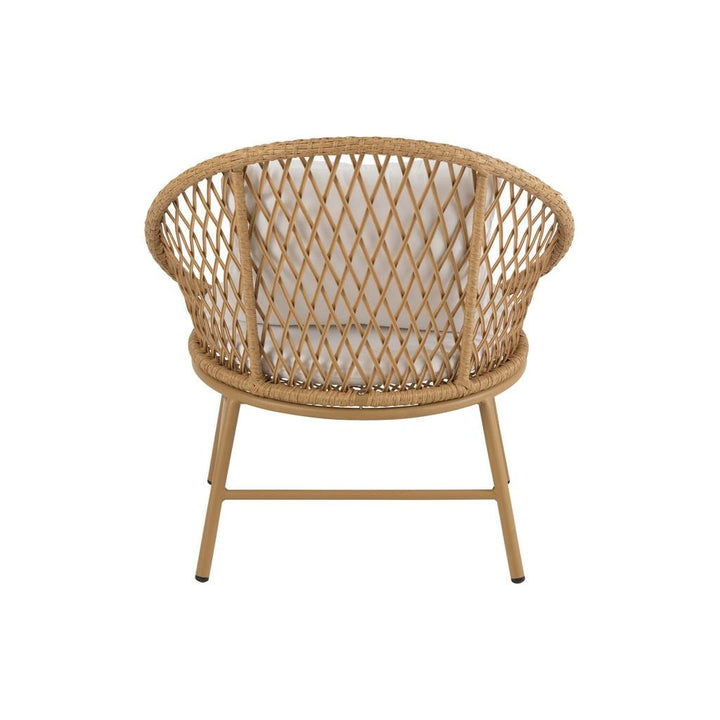 Fauteuil Métal Roseau Beige | Mony - Designix Fauteuil
