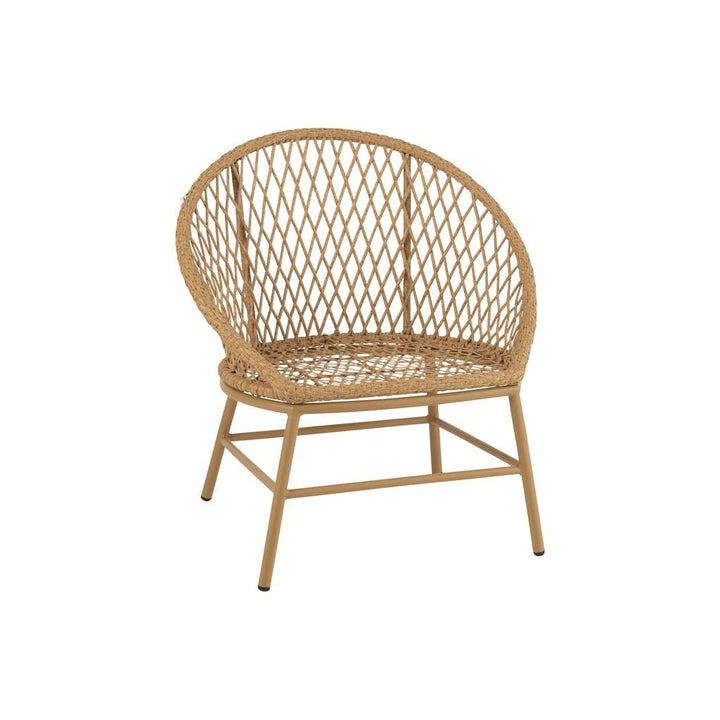 Fauteuil Métal Roseau Beige | Mony - Designix Fauteuil