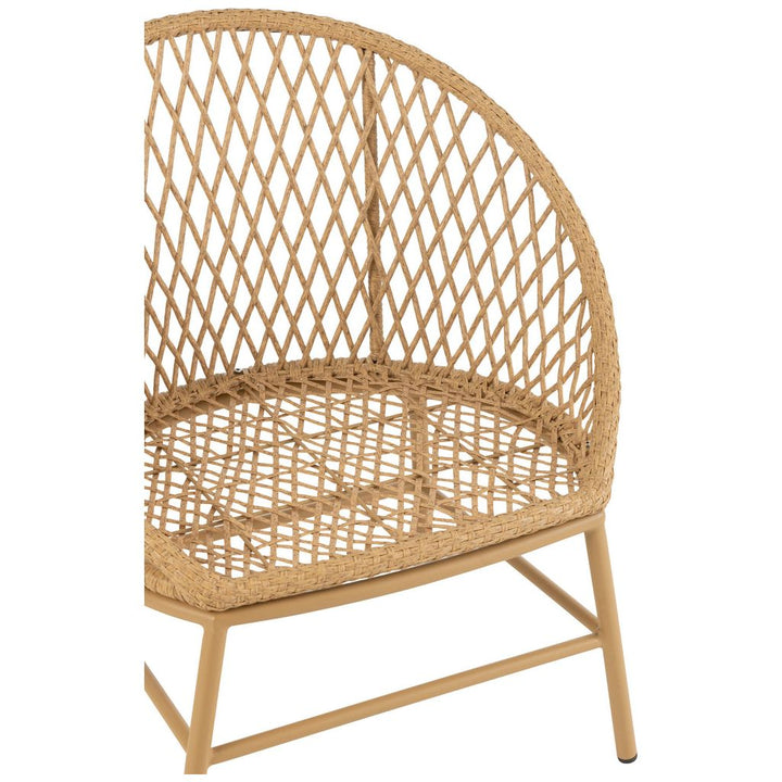 Fauteuil Métal Roseau Beige | Mony - Designix Fauteuil