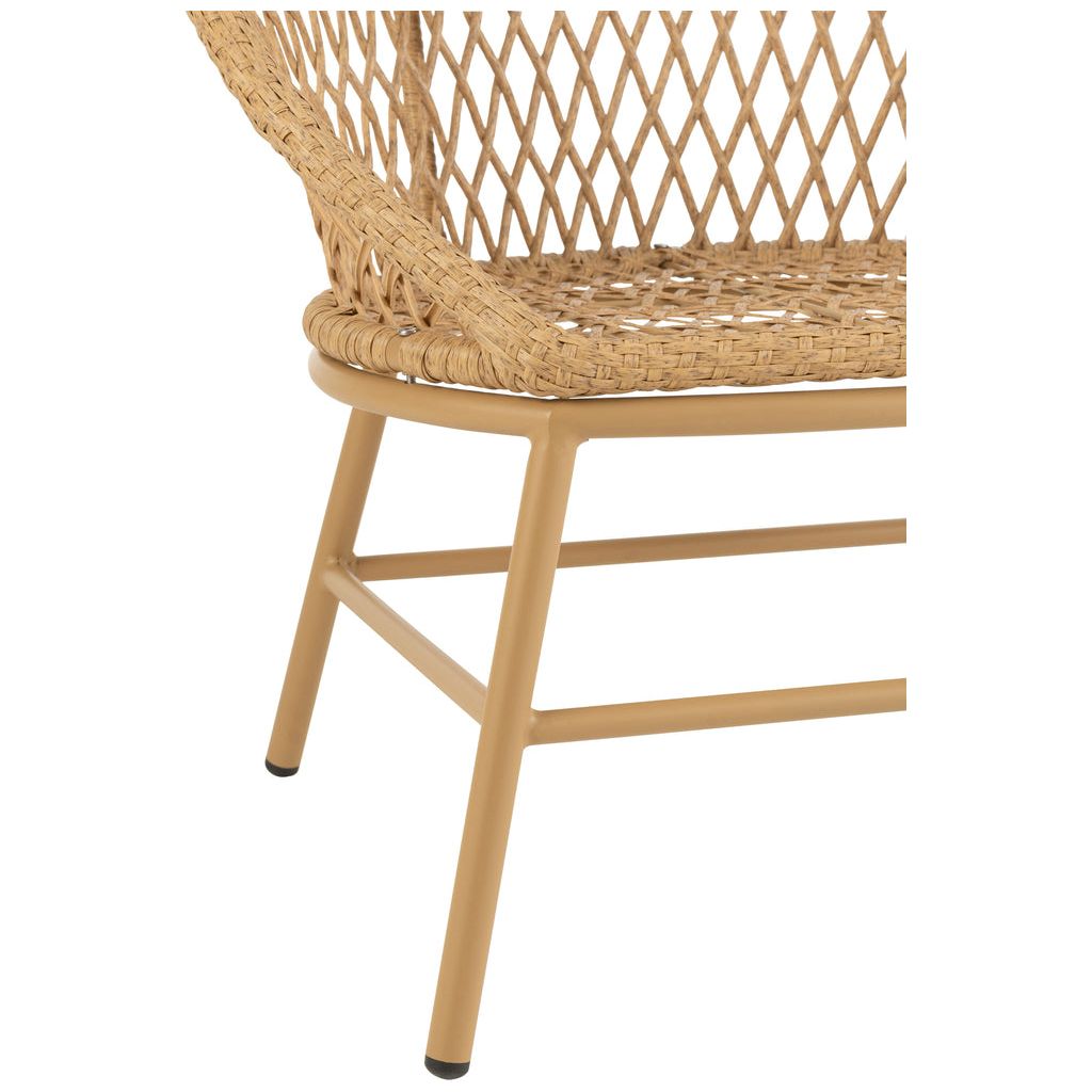 Fauteuil Métal Roseau Beige | Mony - Designix Fauteuil