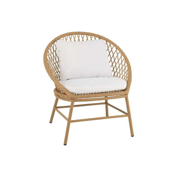 Fauteuil Métal Roseau Beige | Mony - Designix Fauteuil