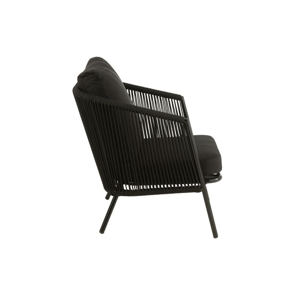Fauteuil Noir Métal Coussins | Alie - Designix Fauteuil