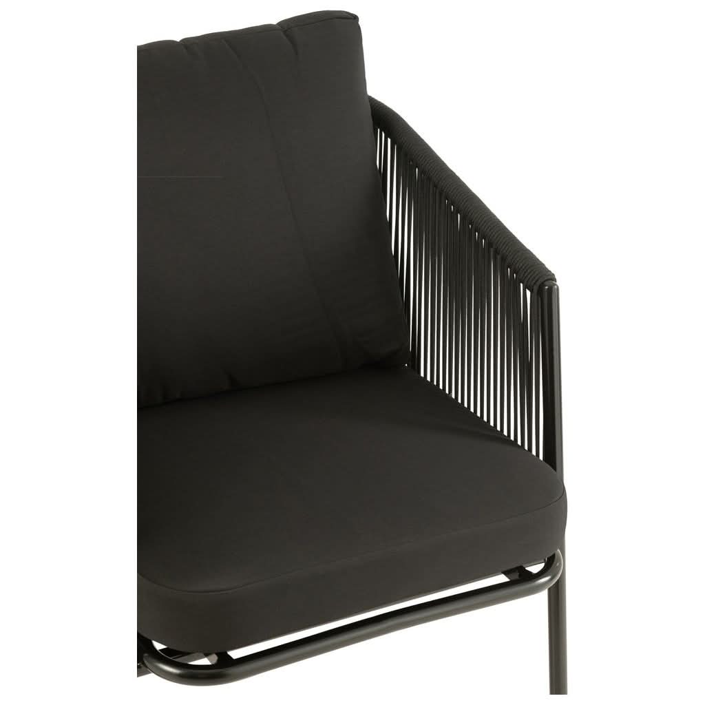 Fauteuil Noir Métal Coussins | Alie - Designix Fauteuil