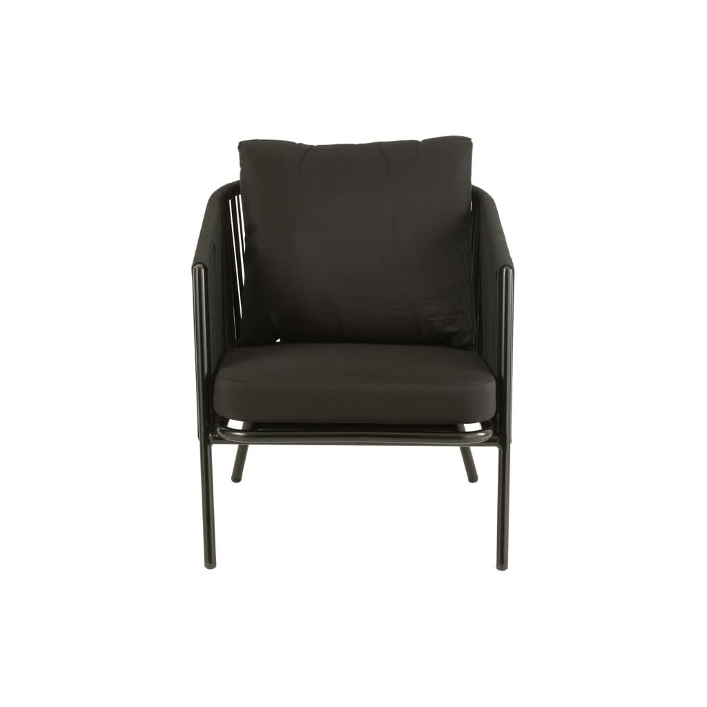 Fauteuil Noir Métal Coussins | Alie