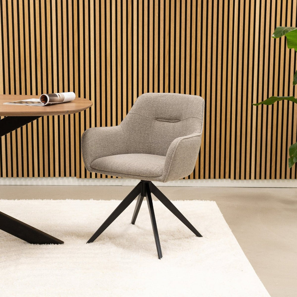 Fauteuil Pivotant Arne Gris Texturé Confortable | NOVA - Designix