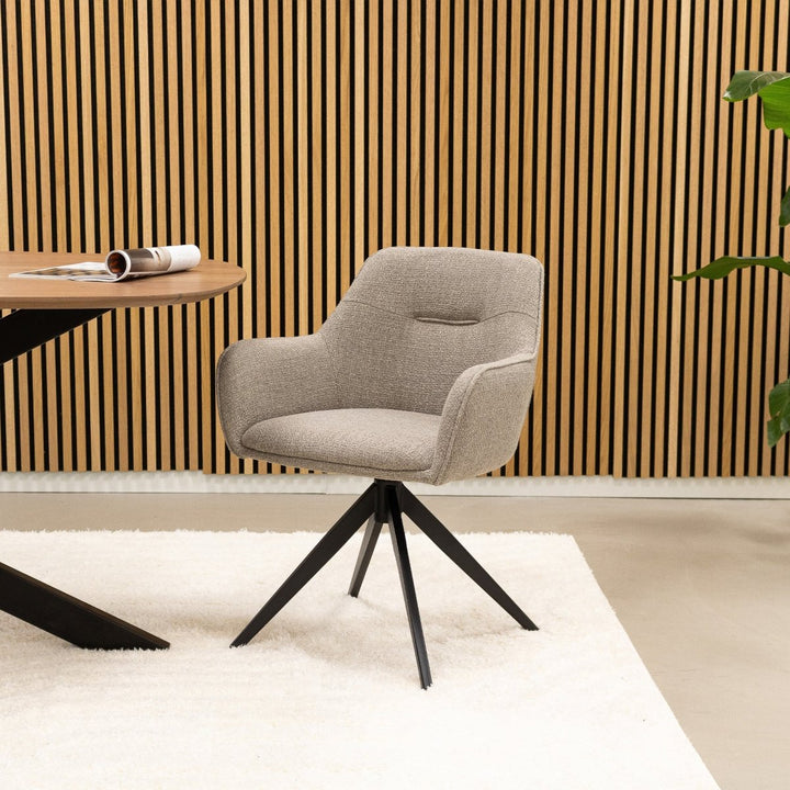 Fauteuil Pivotant Arne Gris Texturé Confortable | NOVA - Designix
