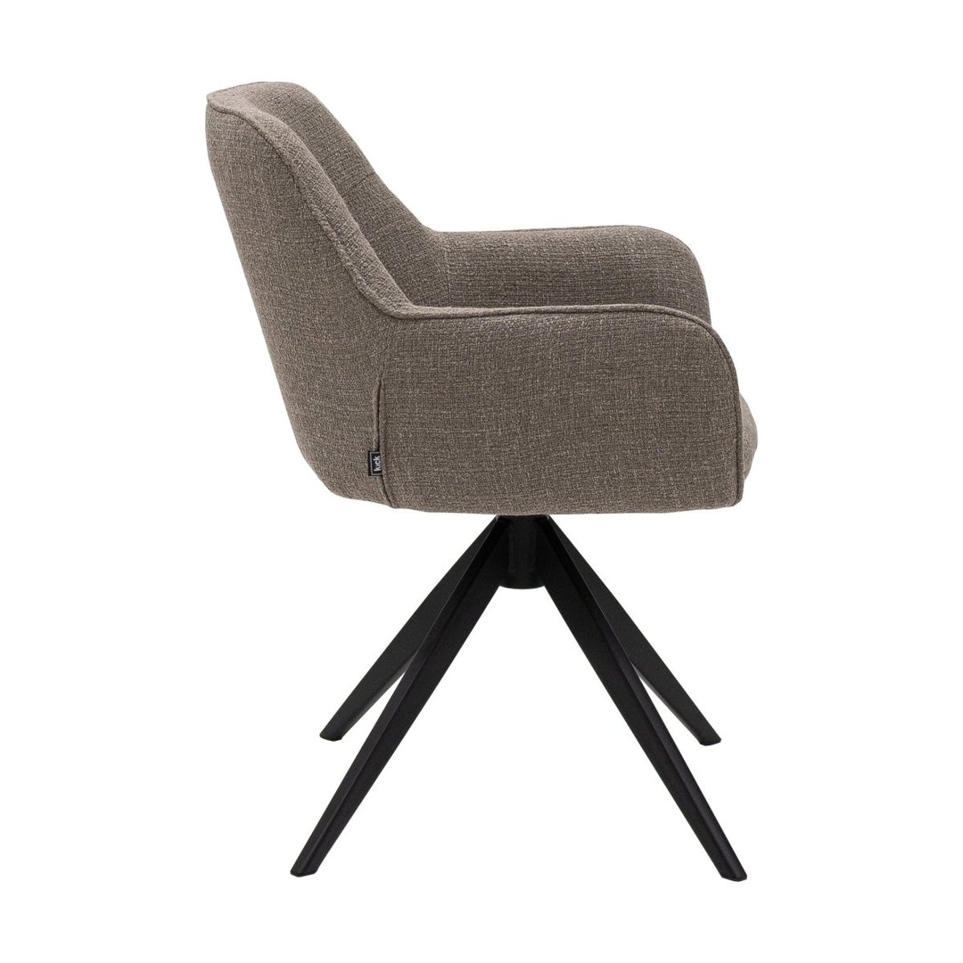 Fauteuil Pivotant Arne Gris Texturé Confortable | NOVA - Designix