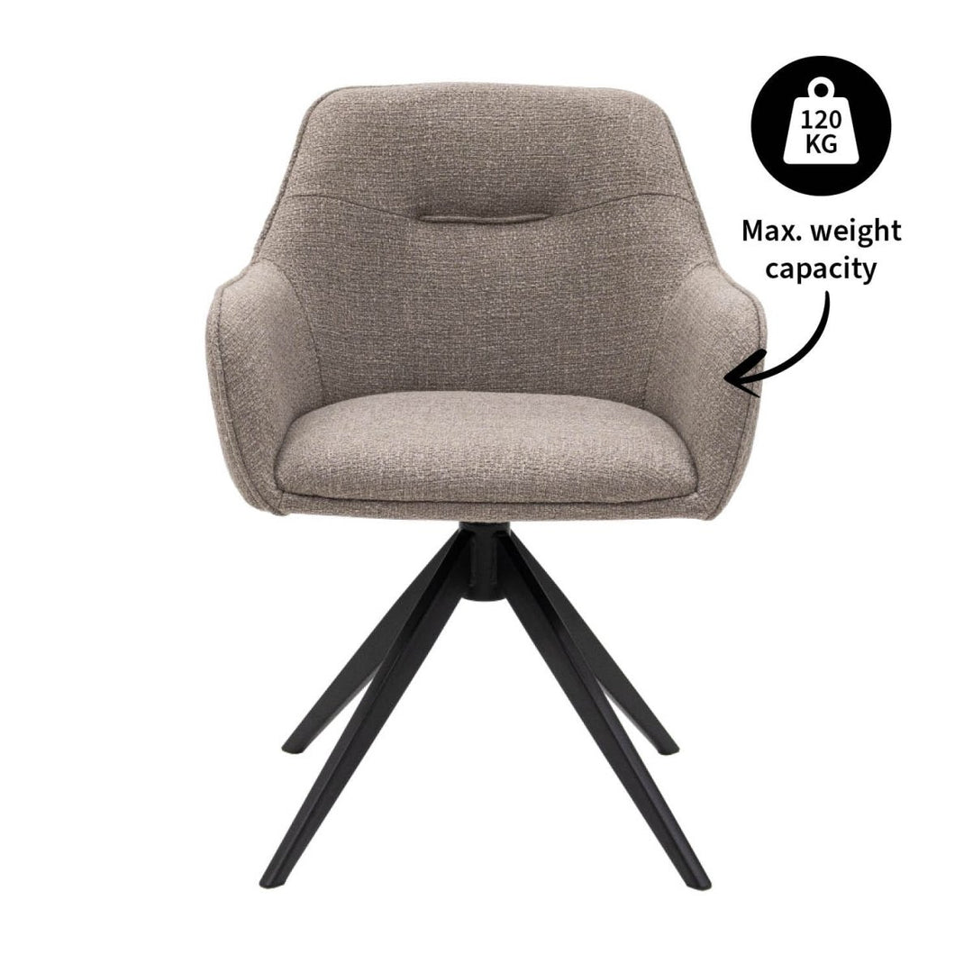 Fauteuil Pivotant Arne Gris Texturé Confortable | NOVA - Designix