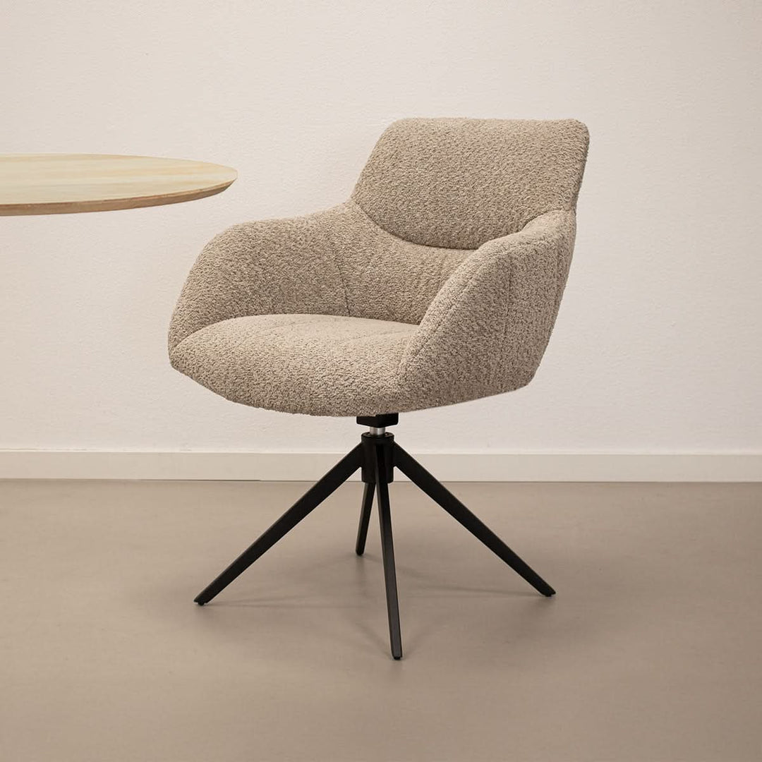 Fauteuil Pivotant Beige Moderne Et Confortable | NOVA - Designix