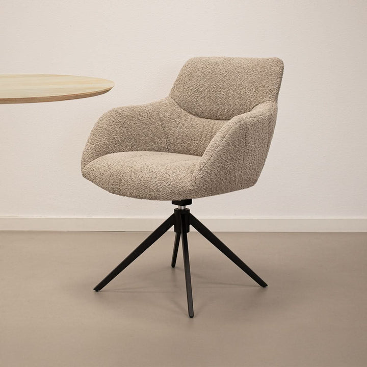 Fauteuil Pivotant Beige Moderne Et Confortable | NOVA - Designix