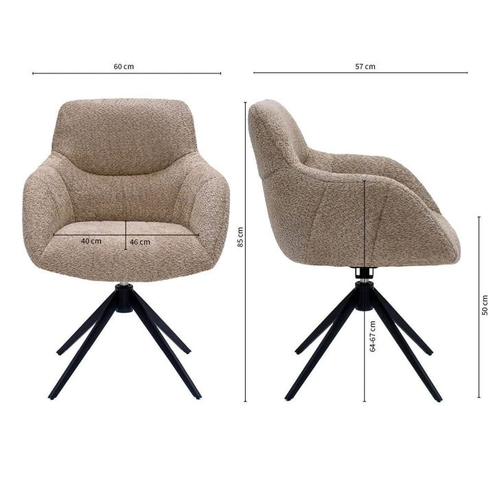 Fauteuil Pivotant Beige Moderne Et Confortable | NOVA - Designix