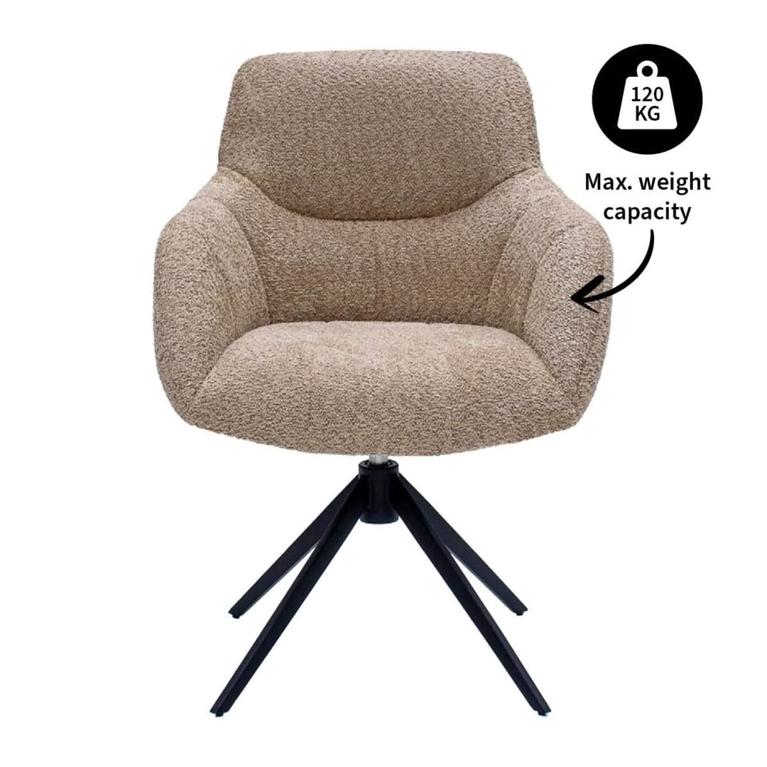 Fauteuil Pivotant Beige Moderne Et Confortable | NOVA - Designix