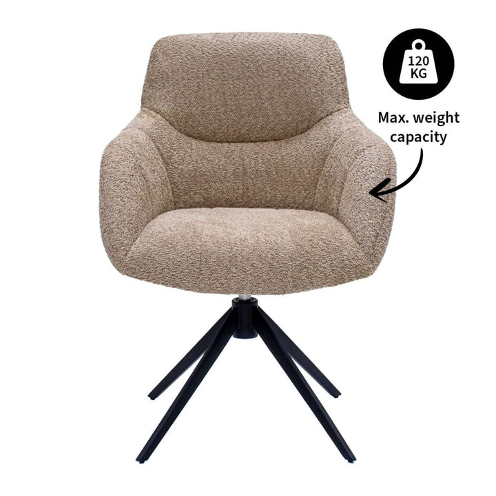 Fauteuil Pivotant Beige Moderne Et Confortable | NOVA - Designix