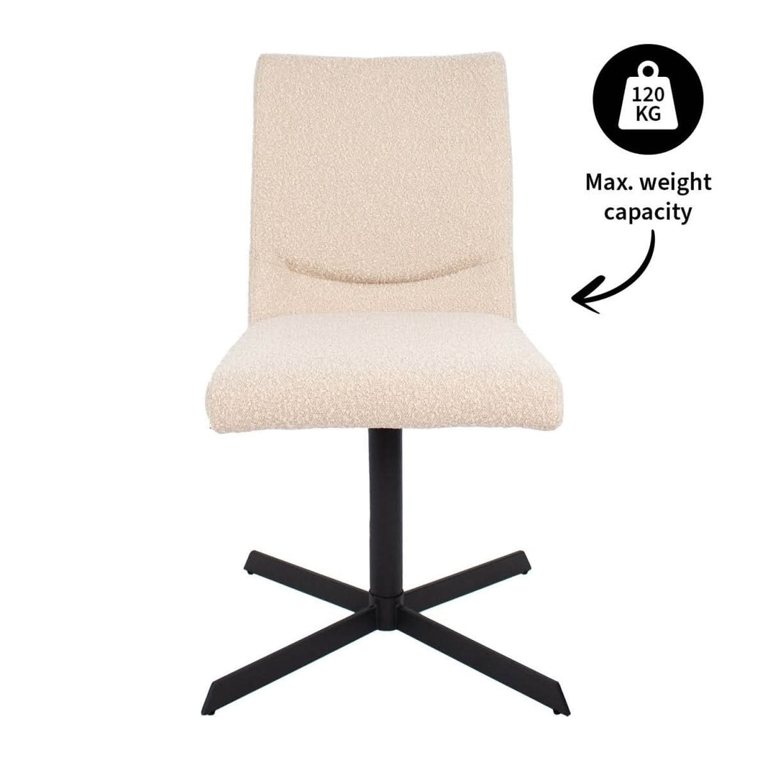 Fauteuil Pivotant Bouclé Beige Confort Moderne | LUMA - Designix
